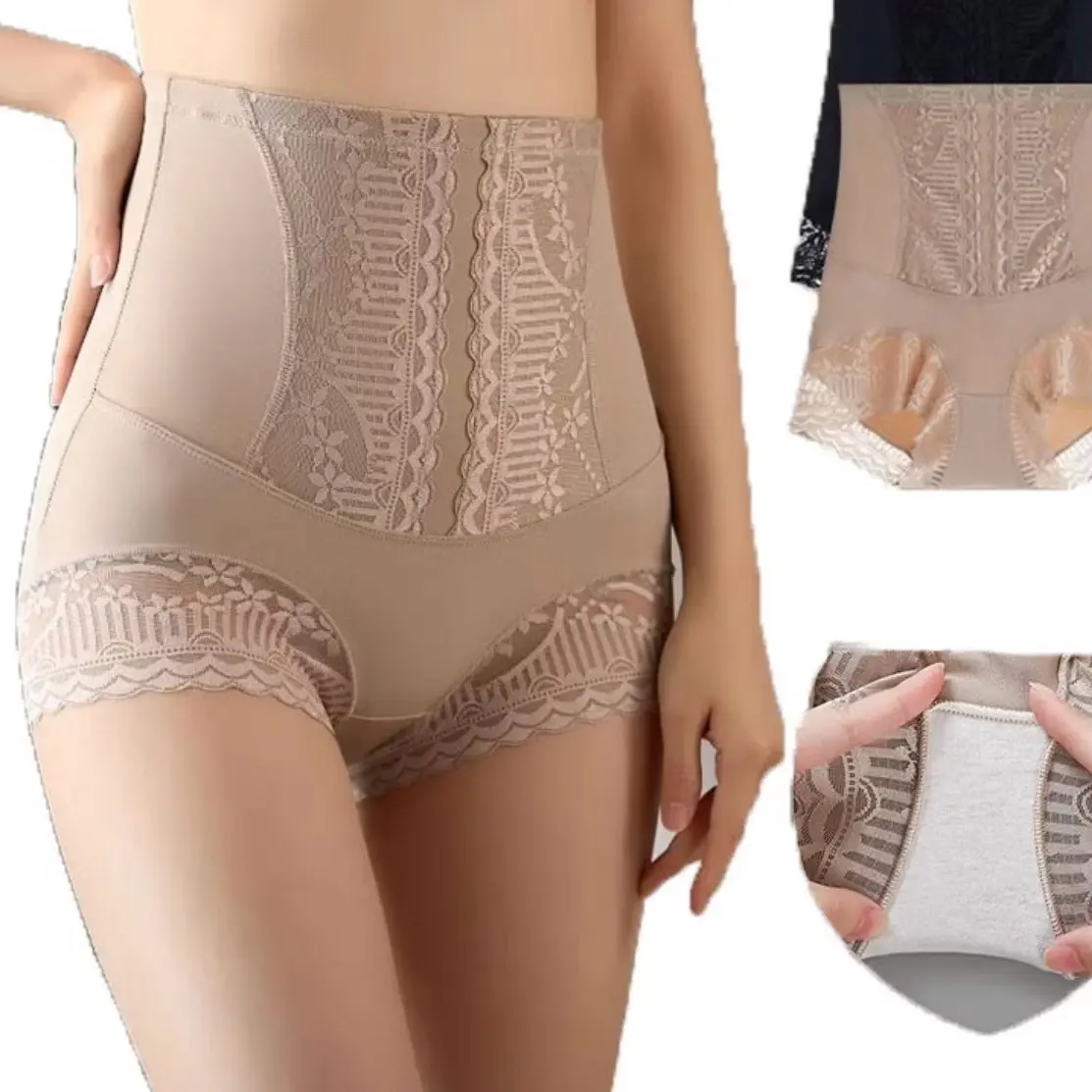 Set 2 Quần Lót Gen Bụng Cạp Cao Nâng Mông Kháng Khuẩn Không Hằn Không lộ viền