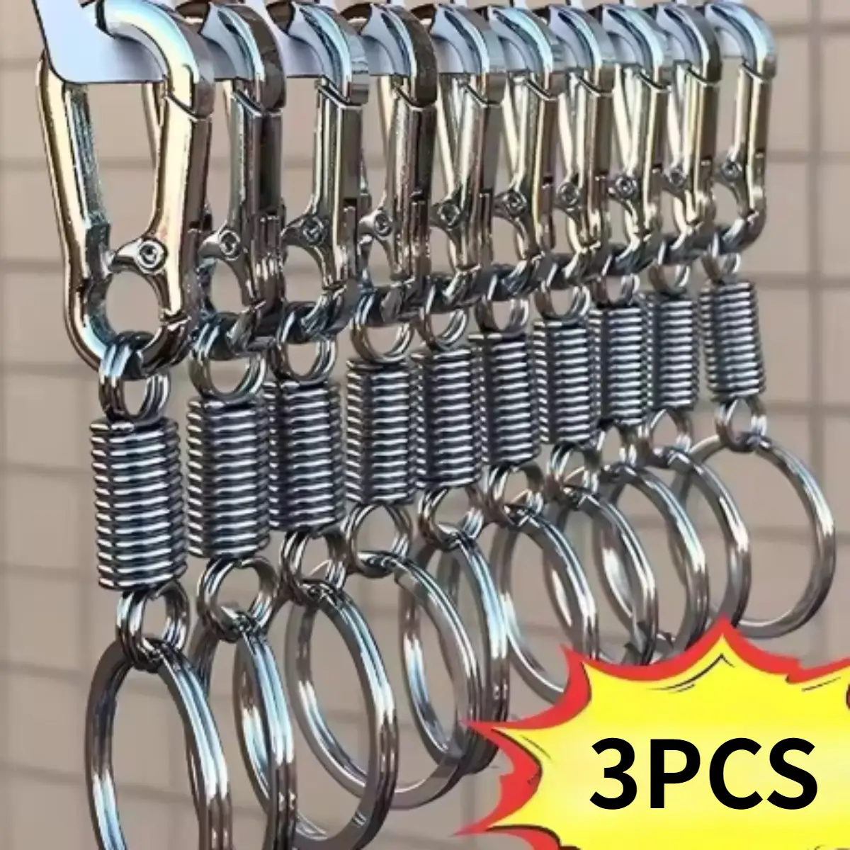 Rantai Kunci Musim Bunga, Set 3Pcs, Cangkuk Mendaki, Rantai Kunci Kereta, Bentuk Carabiner Mudah dan Kuat, Aksesori Vintaj Logam, Rantai Kunci