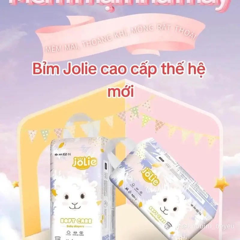 (Miễn ship) Combo 100 miếng bỉm quần/tã dán JOLIE loại 1, đủ size M/L/XL/2XL/3XL/4XL cho bé cotton mát lạnh tã dán và tã quần 4