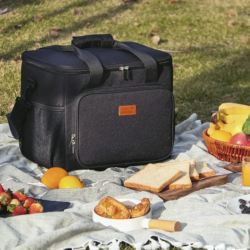 Large Capacity Portable Picnic Bag, Waterproof Single Shoulder Crossbody Thermal Bag, Outdoor Car Ice Bag, Picnic Backpack for Camping & Hiking 2