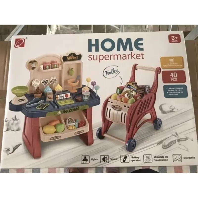 Đồ chơi Siêu Thị Kèm Xe Đẩy cho Bé (40 Chi Tiết) - Quầy Bán Kem Mini Toy 8
