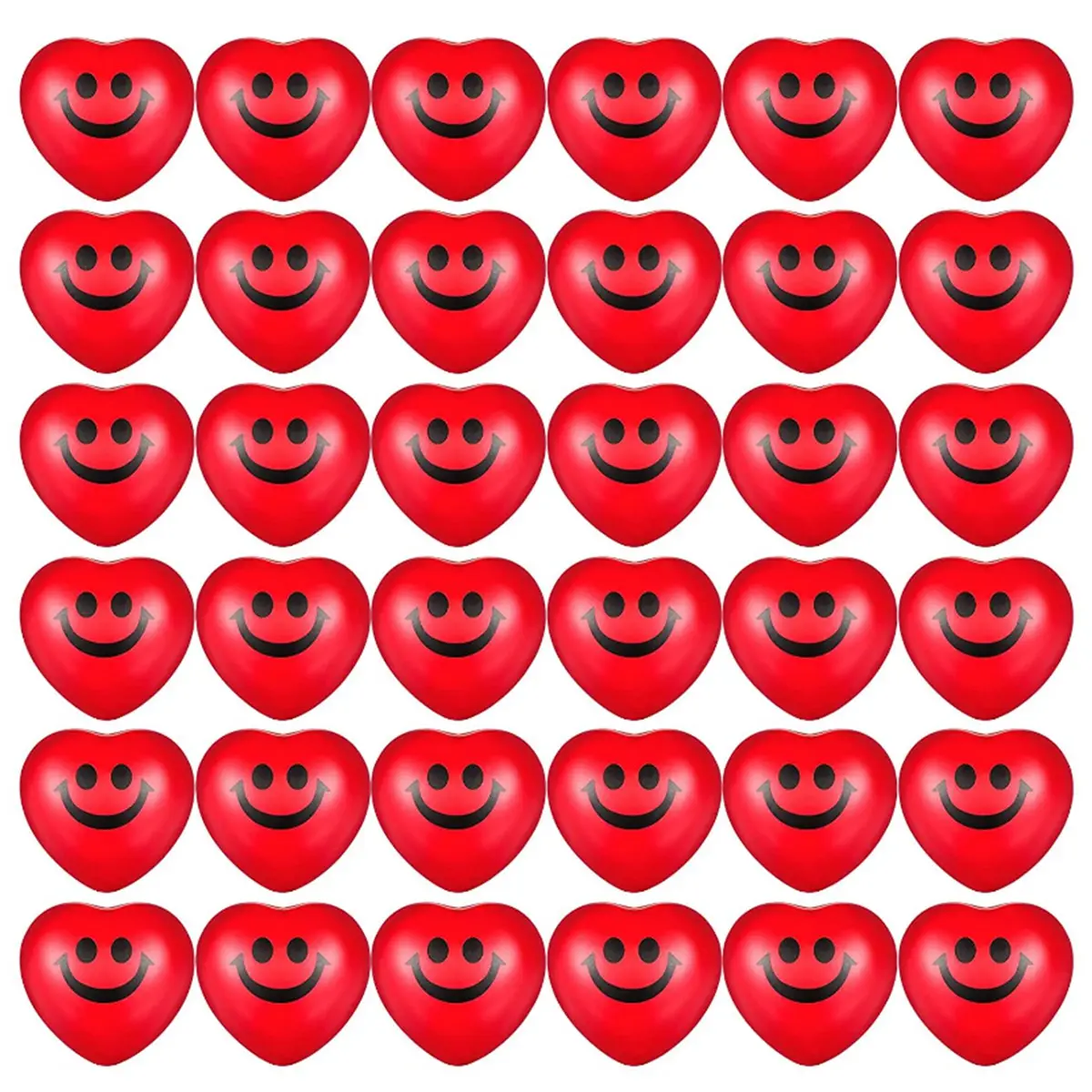 36Pcs Valentine's Day Heart Stress Balls Shaped Stress Balls Heart Smile Face Stress Balls for Valentine Party