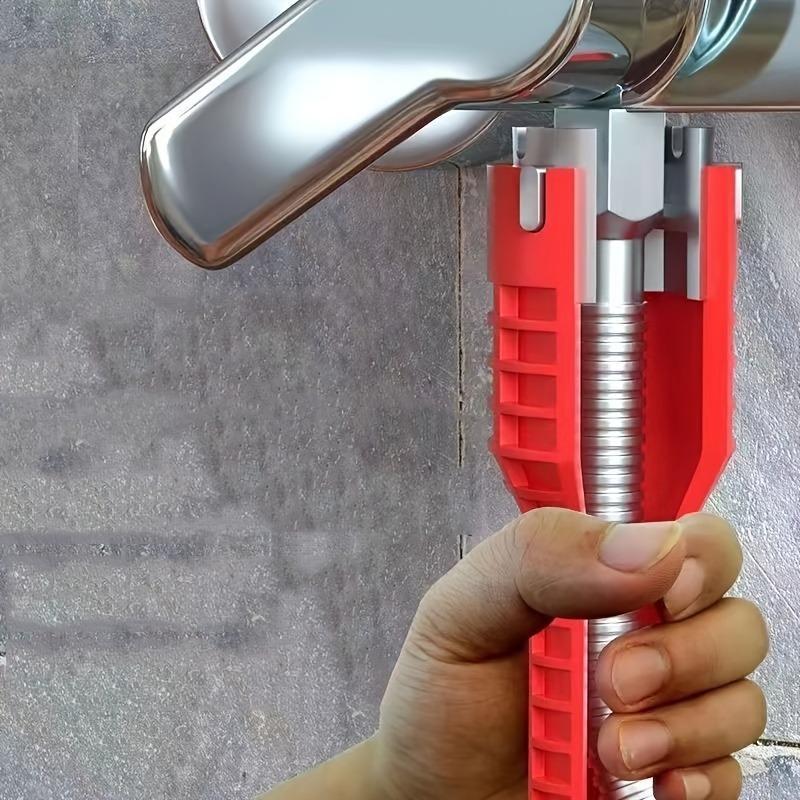 8 in 1 Multifunctional Water Tank Wrench, Multipurpose Bathroom Sink Wrench, Durable Wrench with Rubber Handle, Bathroom Installation & Repair Tool, Hardware 5
