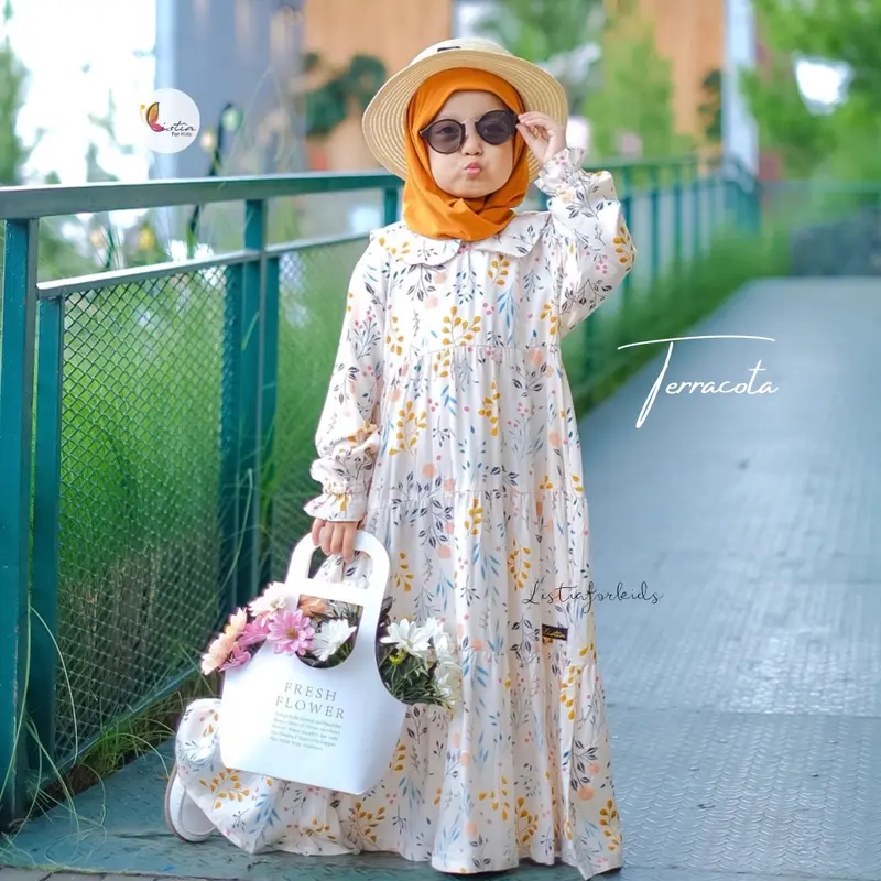Gamis Anak Perempuan LOLITA 0-12 Tahun Bahan Rayon Motif Premium by Listiaforkids 2