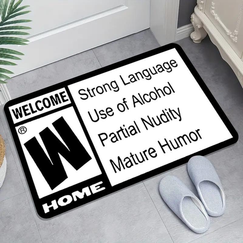 Product Introduction of Letter Pattern Rectangle Door Mat, 1 Count Non-slip Floor Mat, Household Decorative Carpet for Home Living Room Bedroom Bathroom, Large Living Room Rugs, Valentine's Day Gift 0