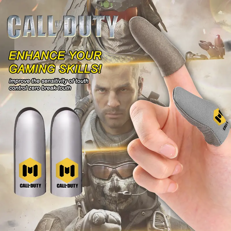 BlueWow Sarung Jari Game Ujung Jari Ganda Antiselip Alat Ajaib Kain Perak Ultra Tipis Sarung Jari Anti Keringat PUBG COD 1