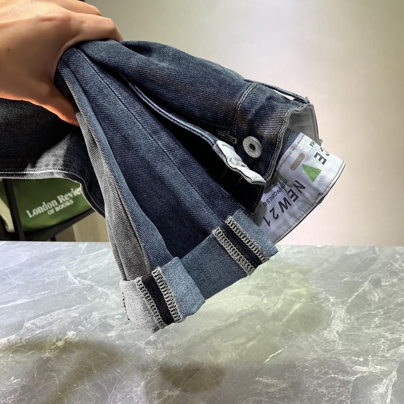 Quần jean co giãn nam, cao cấp, giá cả phải chăng, sang trọng, thêu Thương Hiệu Thời Trang , Hàn Quốc, Slim Fit, quần bó dài 3