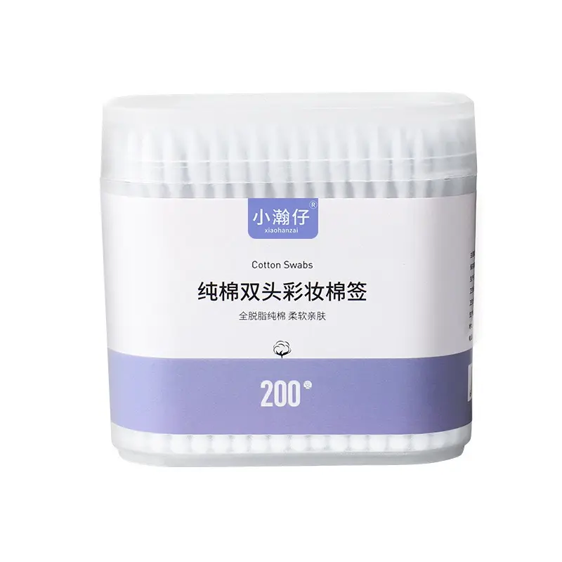 Hộp 200 Tăm Bông Ngoáy Tai Hai Đầu Dùng Một Lần Tiện Dụng Lấy Ráy Tai 2