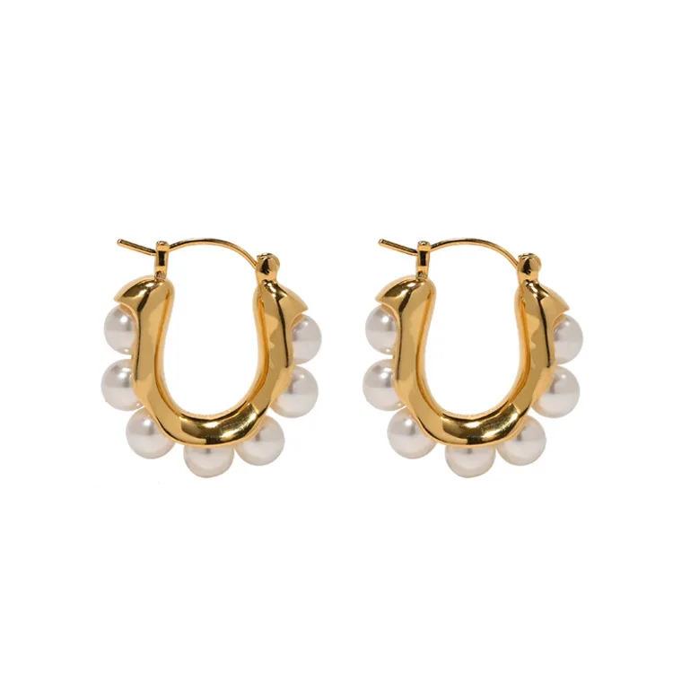 Product Introduction of 2024 New Retro Elegant Pearl like Oval Earrings for Women Fashion Classic Geometric Earrings Gift 6