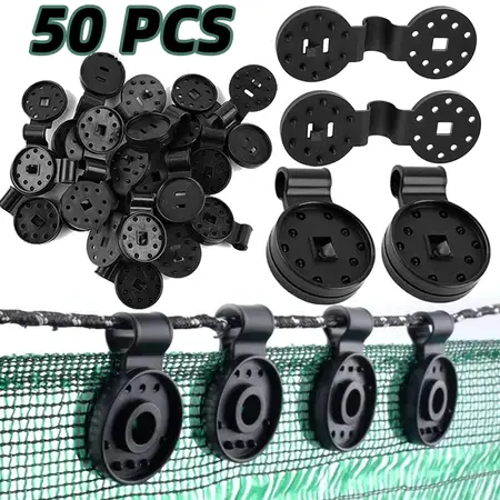 Klip Penjepit Paranet 50pcs Anti Karat - Klip Universal untuk Waring/Terpal/Shading Net, Tahan Panas , Hitam Cocok Pertanian/Kontruksi