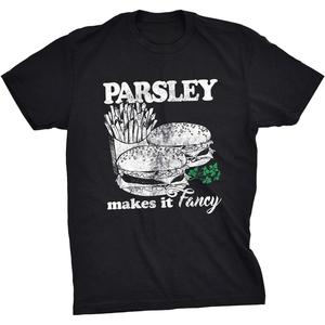 Camiseta negra con diseño abstracto 2D – estilo urbano alternativo, ideal para hombre y mujerCrazy Dog Tshirts - Mens Parsley Makes It Fancy Tshirt Funny Food Cooking tee - Camiseta Divertidas