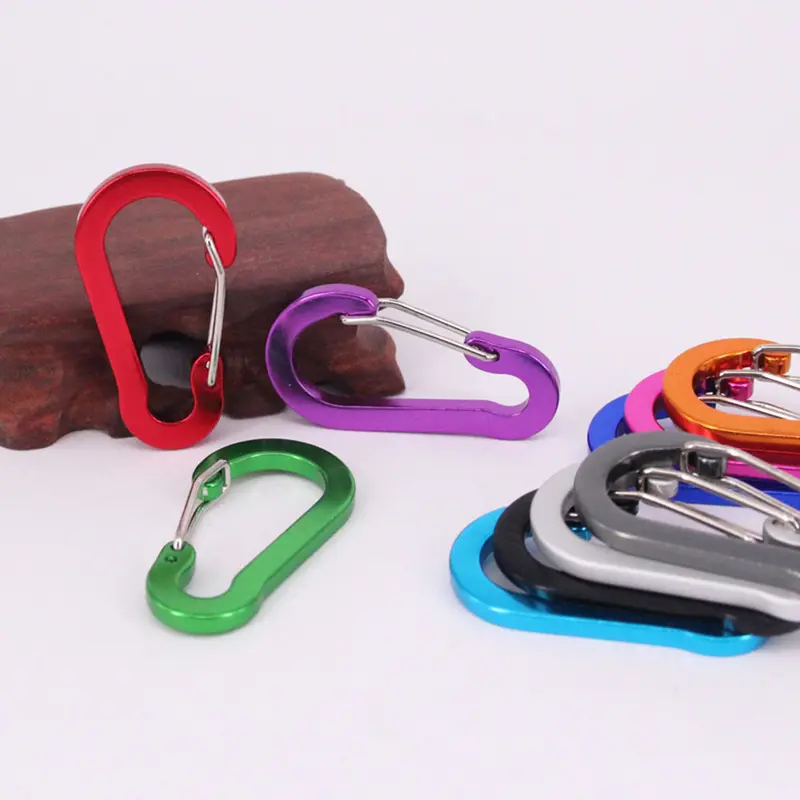 Kẹp móc khóa chữ D, Công cụ đa năng, Móc lò xo, Phụ kiện câu cá, Làm bằng hợp kim nhôm, Hình quả bầu, 50 * 27mm, Thích hợp để mài và làm phẳng charm  đeo    xách dây  thay  thế    xách xích túi 3