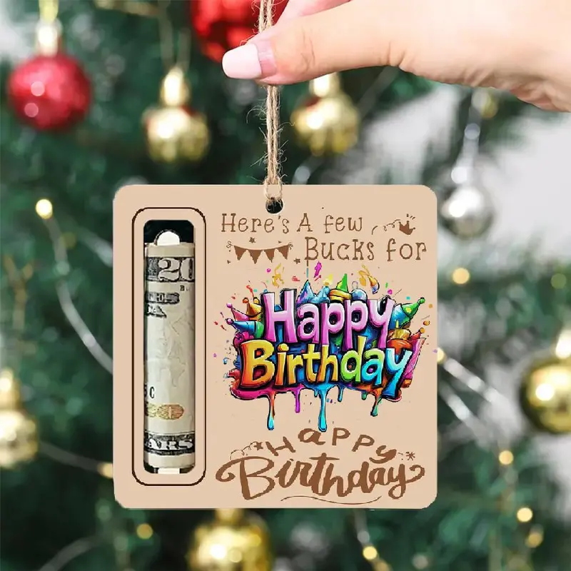 Birthday Cake & Letter Pattern Hanging Tag, 2 Counts/set Birthday Themed Money Holder, Festive Decorations for Vehicles and Family, Surprise Gift for The People Who Are The Birthday Party 2
