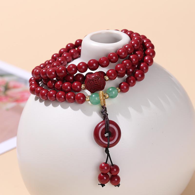 Bracelet for women Natural Cinnabar 108 Light Luxury, Niche, Exquisite Beaded Bracelet JDJSD21 1