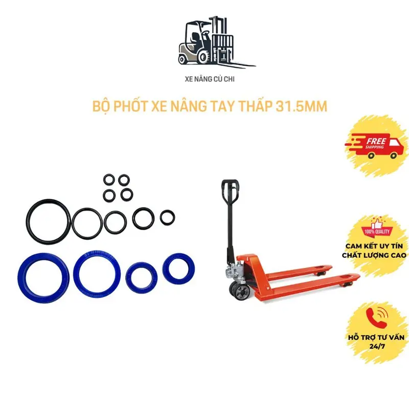 Phốt xe nâng tay thấp 2500kg, 3000kg, phốt xe nâng tay cao ngăn bụi, dầu, phốt xe nâng tay thấp và xe nâng tay cao, phốt nhớt xe nâng tay thấp chống mài mòn, phốt xe nâng tay chính hãng 1