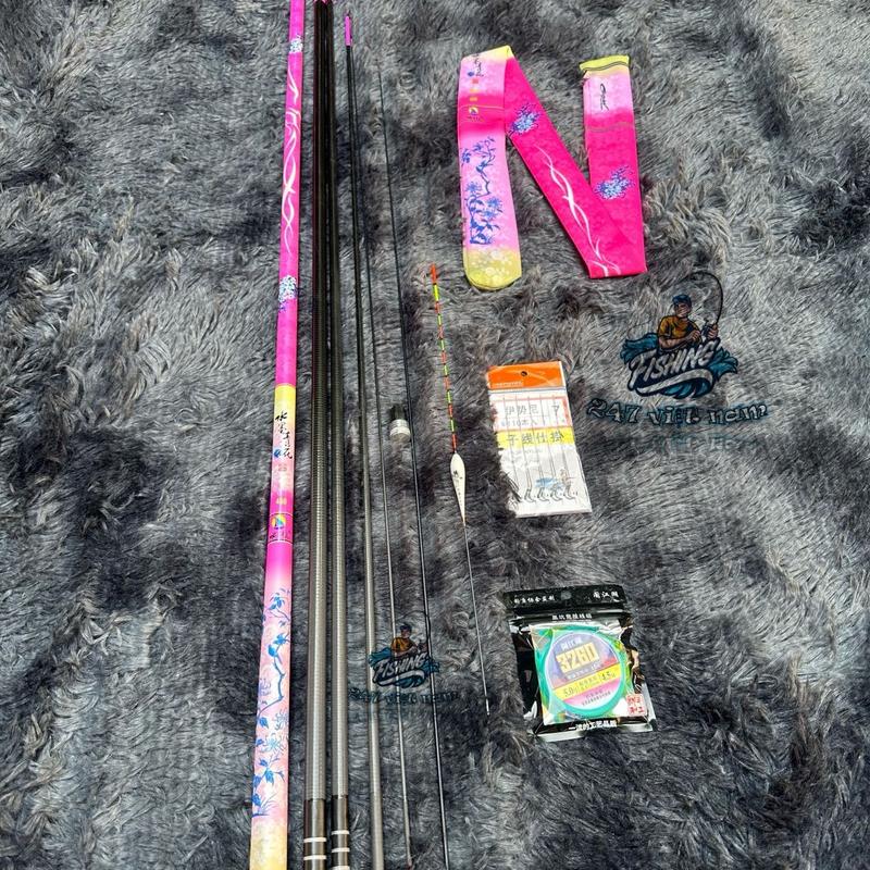 Cần Câu Tay Hoa Mực Nước 5H (Hồng) Chất Lượng + Quà Tặng (Ngọn, Trục, Thẻo, Phao) Đi Câu Bắt Cá Fishing Câu Cá Carbon Đồ Câu Fishing 247 Việt Nam