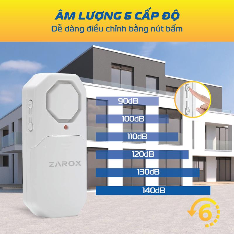 Product Introduction of Thiết bị báo khách, báo động chống trộm gắn cửa  ZAROX ZD9 có thể tùy chỉnh âm lượng và kèm remote điều khiển bật/tắt từ xa 9