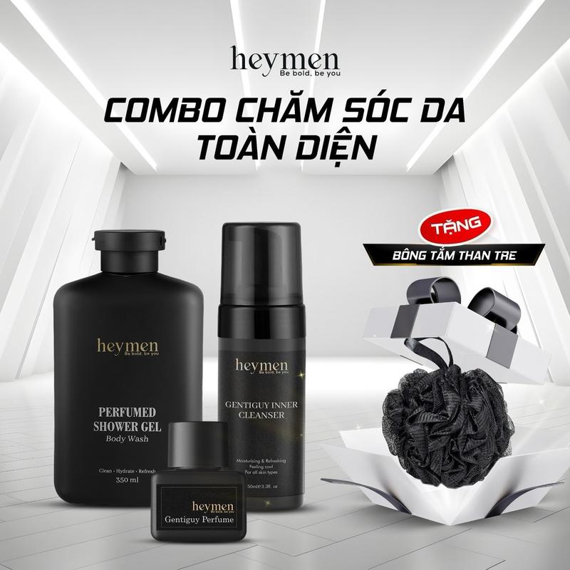 Combo Lịch Lãm Heymen 3 món , gồm  Sữa tắm 350ml , dung dịch vệ sinh tạo bọt 120ml , nước hoa vùng kín 10ml Massage làm sạch body dich 0