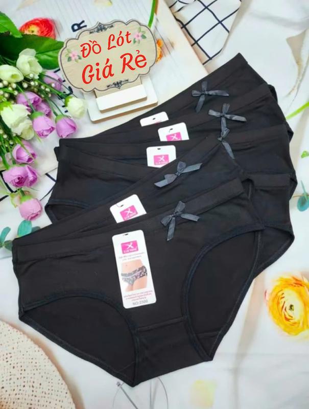 Set 5 và 10 Quần Lót ( MÀU ĐEN ) Phối Hoạ Tiết Nơ [ Size 30 - 50Kg ] - 2300 1