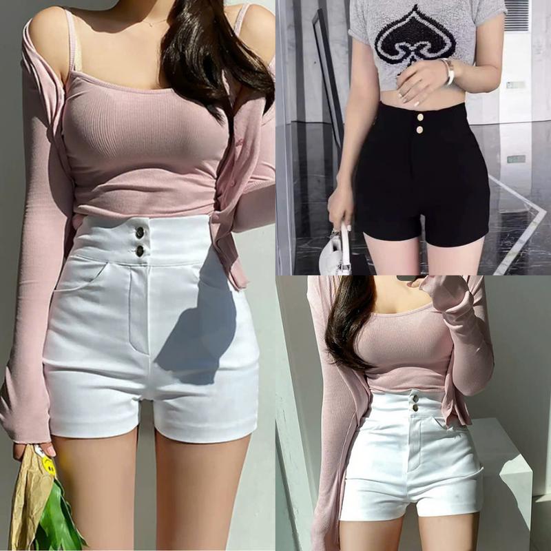 Quần Short Đùi Nữ Cạp Cao 2 Khuy Túi Chất Vải Umi Hàn Loại 1 Co Giãn Quần Sooc Nữ Lưng Cao Kiểu Dáng Basic Thiết Kế Tôn Dáng Mặc Ở Nhà Tập Gym Thể Thao Đẹp Women Pants