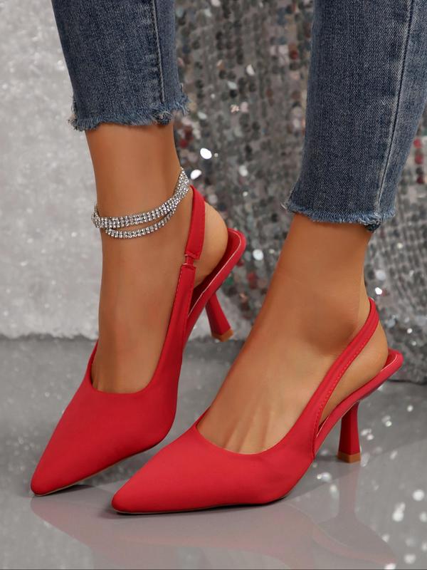 Women's Elegant Solid Color Comfortable  High Heel Sandals, Fashionable Pointed Toe Sandals for Party, Daily Clothing Decor for Women & Girls, Walking Shoes 0