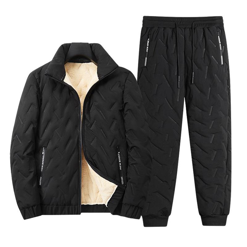 Bộ Quần Áo Cotton Mùa Đông, Hàng Mới Về Xuyên Biên Giới, Dành Cho Nam Giới, Dày Dặn Và Ấm Áp, Được Làm Bằng Lông Cừu Berber, Quần Áo Đệm Bông, Bộ Đồ Đầy Đủ, Bộ Đồ Hai Mảnh 0