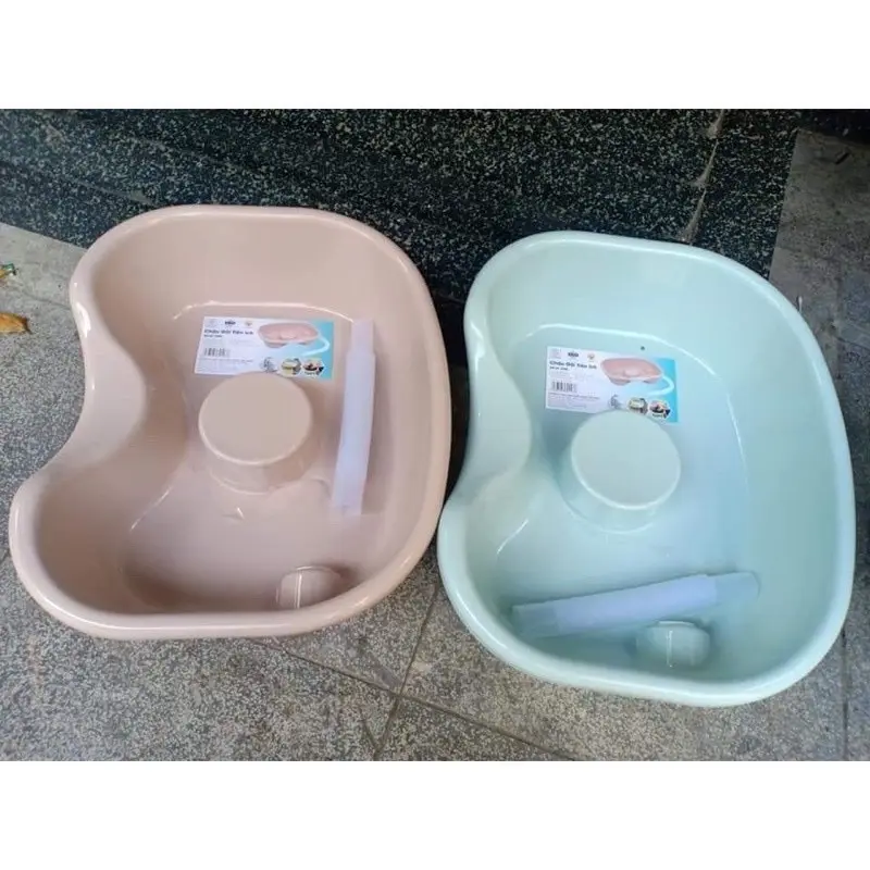 Chậu Gội Đầu Nhựa Tại Giường Chăm Sóc Người Thân Hiệu Quả Tiện Dụng, Thau Gội Đầu Có Đệm Cao Su Tại Nhà , Tiện Dụng 5