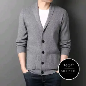 Sweater Cowok Keren Polos Slimfit Santai Cardigan Rajut Pria Korea / Sweater Cardigan Pria Katun Premium Knitwear Kardigan Baju