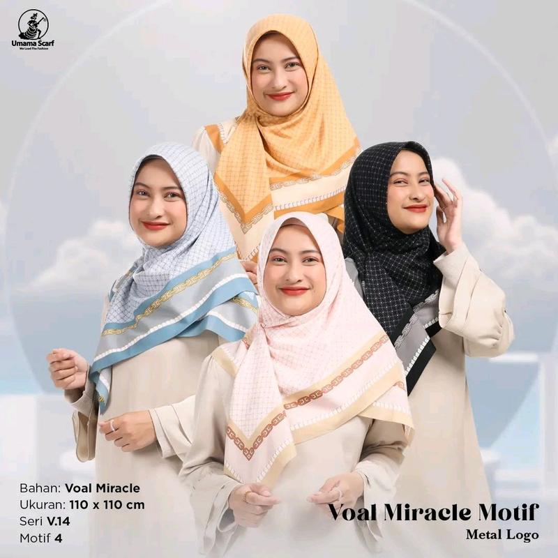 PAKET USAHA HIJAB SEGI EMPAT UMAMA MOTIF 100 RIBU 6 PCS Logo Metal Voal Square Gold Muslim Kerudung Mewah Lembut Nyaman Cantik 1