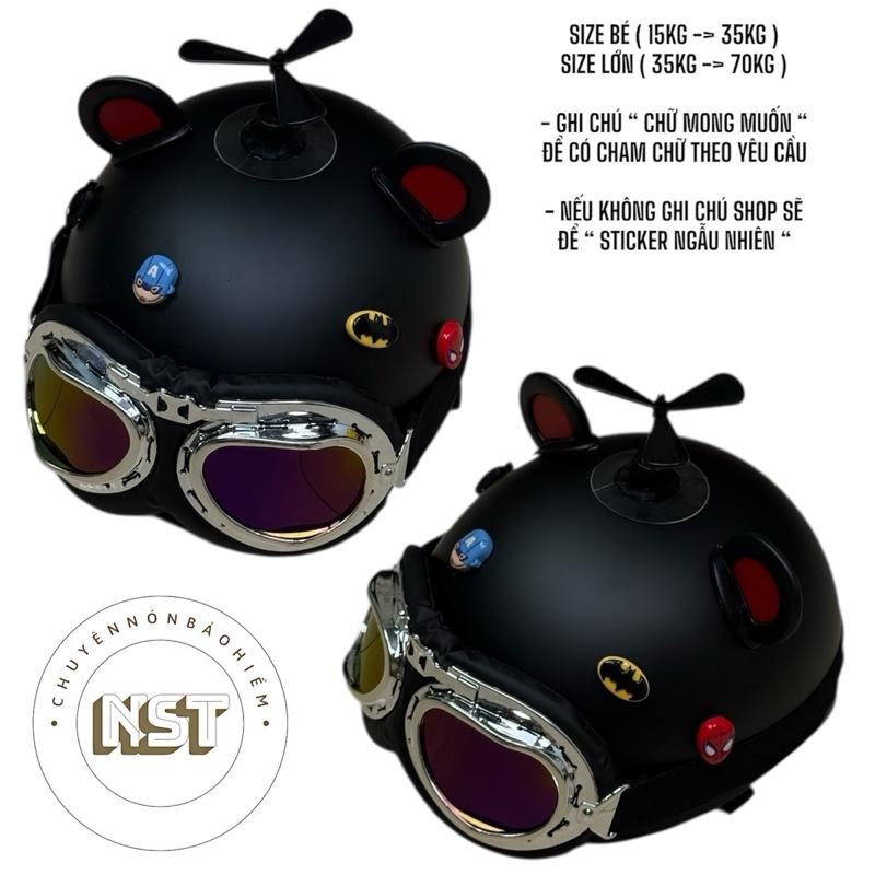  MŨ BẢO HIỂM HALI TẶNG KÍNH PHI CÔNG VÀ PHỤ KIỆN TAI MÈO + CHONG CHÓNG   LÒ XO   + CHARM STICKER CHO BÉ GÁI VÀ BÉ TRAI   TỪ 15KG - 70KG   Kem mubaohiem taimeo Đội Đầu 