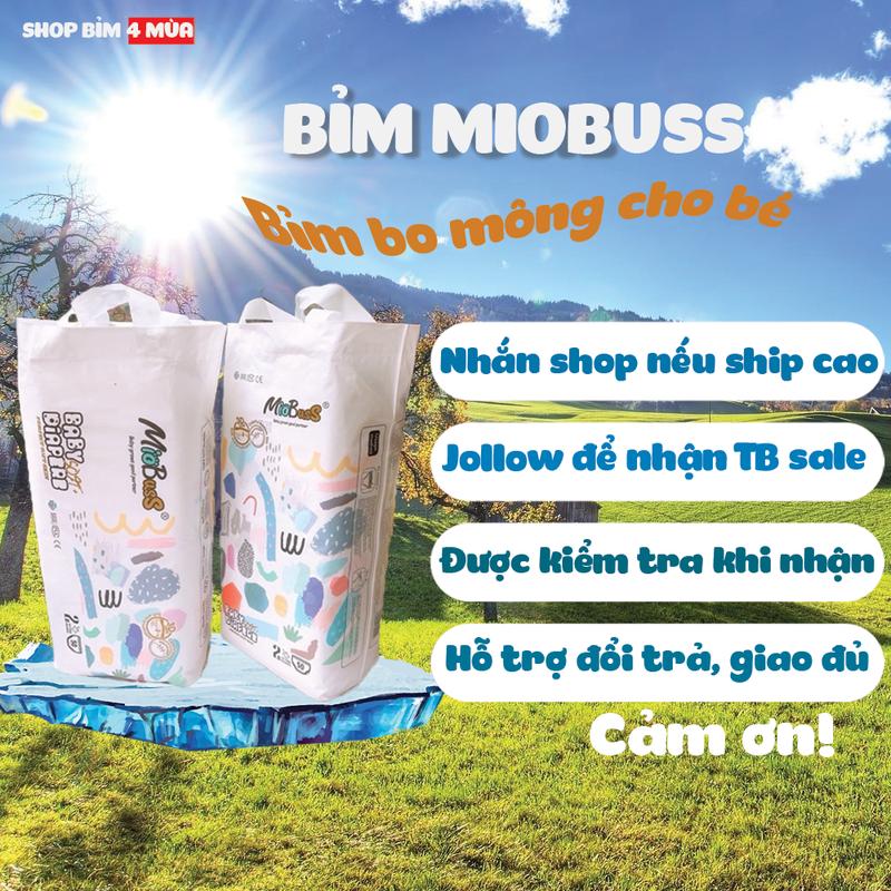 Miobuss 150 miếng(3 bịch) tã quần bo mông đủ size  0-5 (M, L, XL, 2XL, 3XL, 4XL) Bỉm có dán sau, cuộn bỉm sau khi dùng.