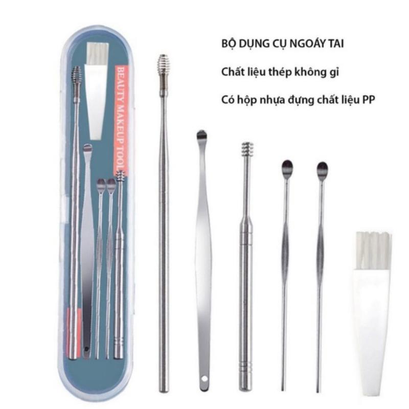 Thiết Bị Lấy Ráy Tai Ngoáy Tai Chuyên Dụng Gồm 6 Món Đa Năng Kèm Cọ Hỗ Trợ Vệ Sinh Tai Hiệu Quả cây vệ việt nam đơn-white lông ngoáy