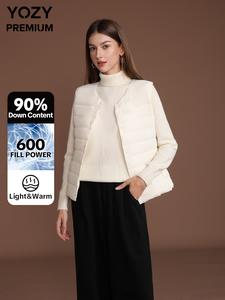 90% Down SuperLight Portable Down Vest with 600 Fill Power, Light and Warm, Migration Resistance, YOZY Premium Women's Down Vest