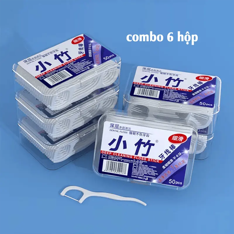 Hộp 50 Chiếc Tăm Chỉ Nha Khoa Sợi Chỉ Mảnh Combo 12 Hộp 600 Chiếc Tăm Chỉ Nha Khoa Lấy Thức Ăn Khỏi Kẽ Răng Độ Bền Cao Sạch Sẽ Tiết Kiệm 2