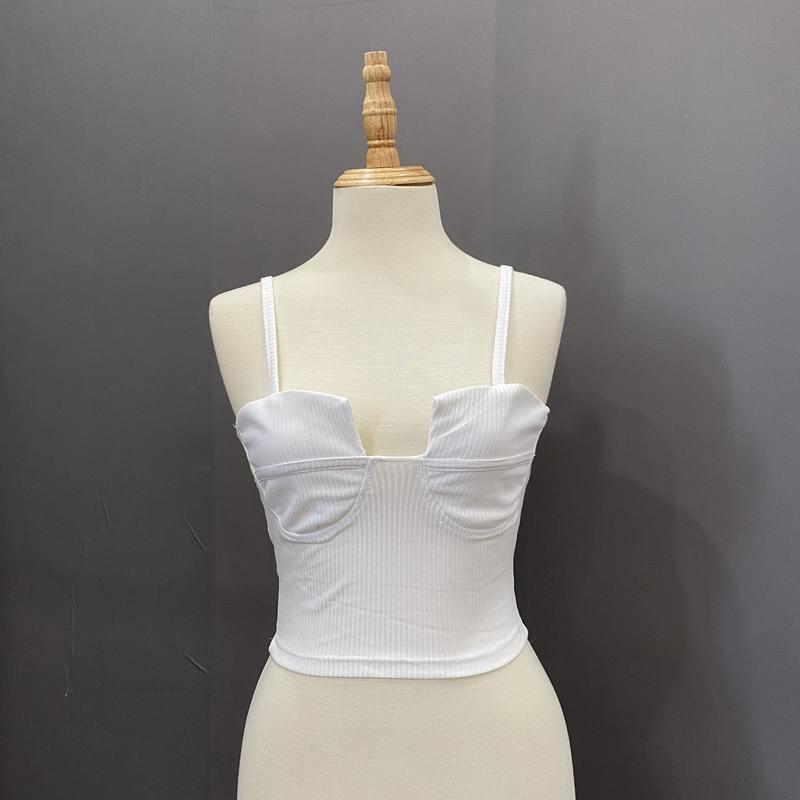 Product Introduction of Áo ống 2 dây chất thun gân,Áo thun nữ body crotop Dáng Ngắn Women 14