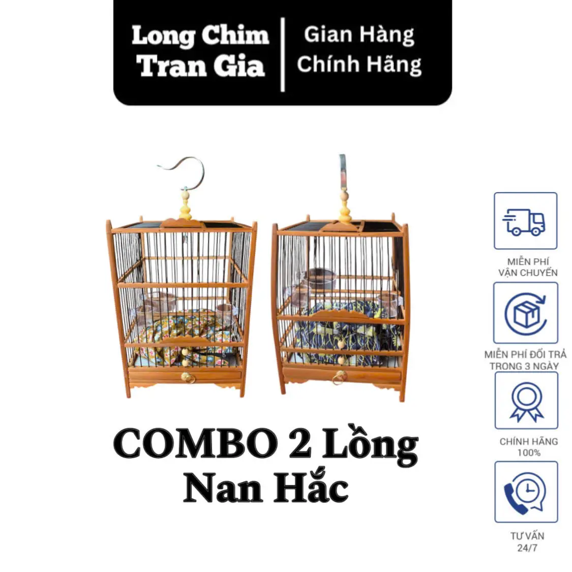Combo Ráp Sẵn 2 Lồng Hút Mật, Khuyên Nan Hắc Cáp Tặng Đầy Đủ Phụ Kiện