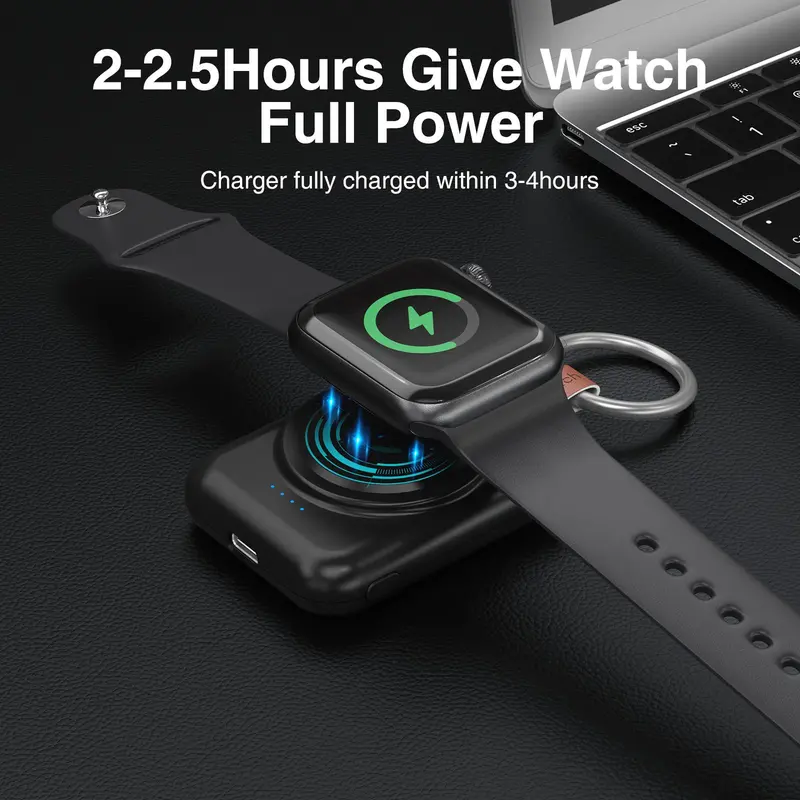 Portable Chargers, 1800mAh USB Rechargeable Travel Charger, Electronic Charging Device, Power Bank for Apple Watch Series 9/8/7/6/5/4/3/2/SE/Ultra, Travel Accessories, Battery Pack Charger 6