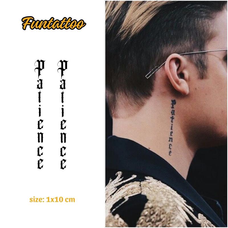  Hình Xăm 15 Ngày Chữ Dán Cổ Chống Nước Chống Cọ Xát Kéo Dài 7-15 Ngày Patience 