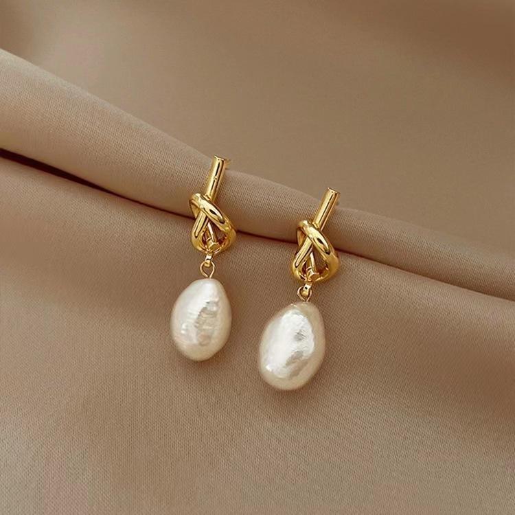 Bông Tai Ngọc Trai Hình Đặc Biệt, Phong Cách Baroque Pháp, Bông Tai Đinh tán, Thời Trang Độc Đáo Dành Cho Nữ, Dễ Phối Đồ Thiết Kế Đẹp 0