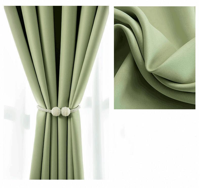Product Introduction of ผ้าม่านทึบ กั้นแอร์ กั้นห้อง กันแสงยูวี สีฟ้า/เขียว/ชมพู สองฝั่งผ้าสีเดียวกัน พร้อมส่งทันที แบบห่วงตาไก่ ประตู หน้าต่าง ขึ้นบ้านใหม่ 48
