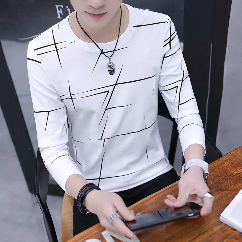 Product Introduction of Áo Thun Cho Nam, Ngủ Dài, Cổ Tròn, Xu Hướng Mới Thu Đông 2020, Áo Cơ Sở, Dáng Ôm, Phong Cách Hàn Quốc, Quần Áo Nỉ 13