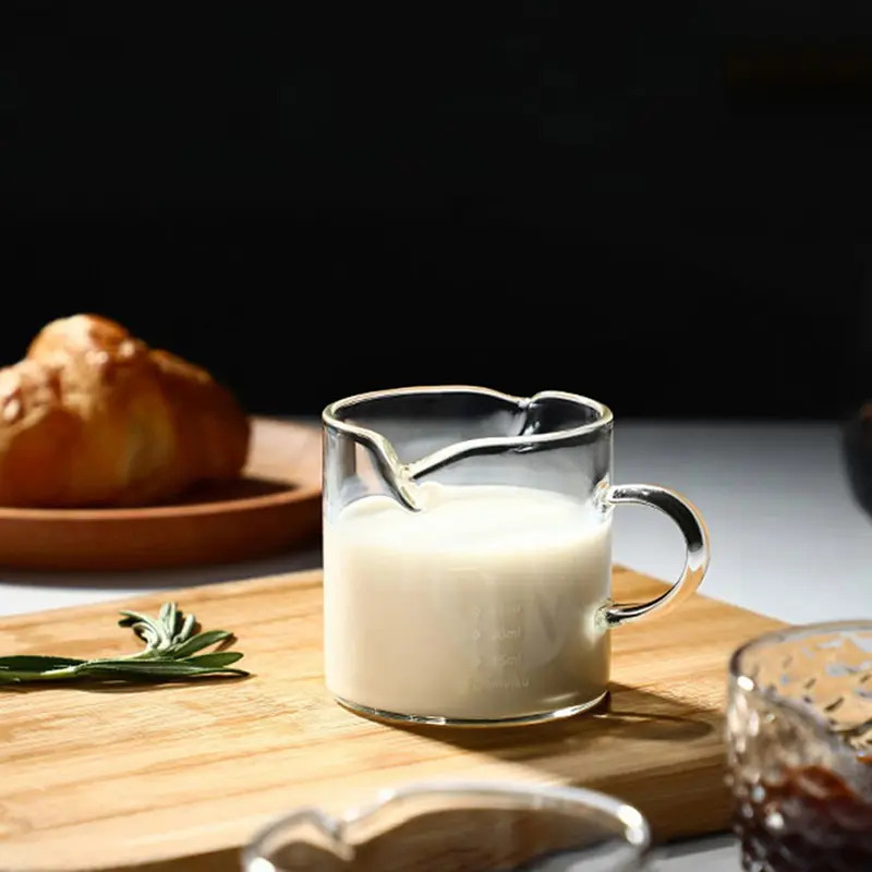 Cốc Đong Thủy Tinh Có Vòi Đôi, 70 / 75Ml, Espresso Shot, Tay Cầm Chịu Nhiệt, Cân Trong, Rượu, Sữa, Cà Phê, Bình Đong 7
