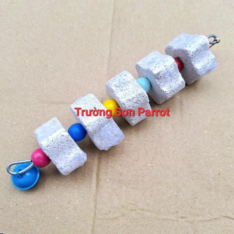 Dây đá bông hoa vừa mài mỏ cho vẹt vừa làm đồ chơi, đồ trang trí lồng vẹt 5