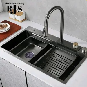 KITCHEN SINK SET STAINLESS SUS 304 HITAM/BAK CUCI PIRING VIRAL Hitam