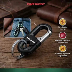 Taffware Carabiner Stainless Steel Gantungan Kunci Outdoor Hiking