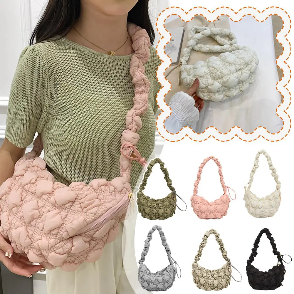 Canvas Shoulder Bags Light Women Bubble Hobo Bags Cloth Bags Fabric Cloud Cute Bubbles Handbag Shoulder T8O8