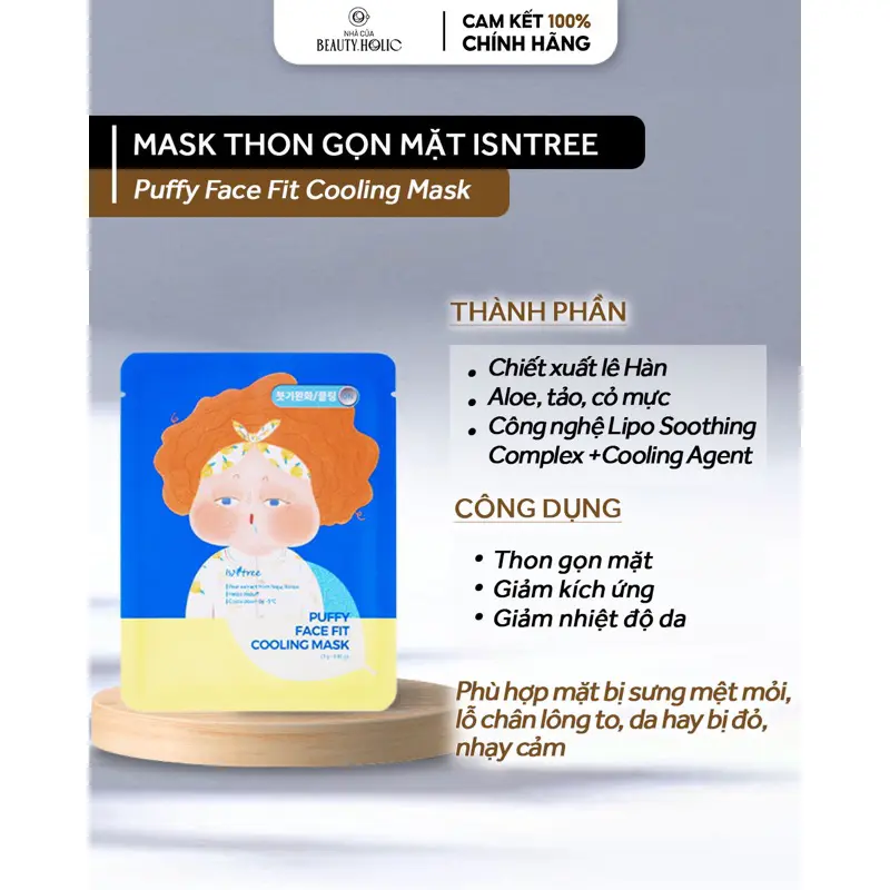 Mặt nạ thon gọn mặt ISNTREE PUFFY FACE FIT COOLING MASK