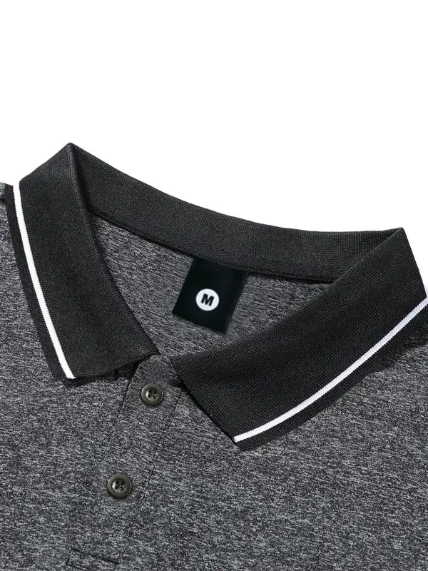 Men's Regular Fit Contrast Binding Polo Shirt, Casual Short Sleeve Top for Summer, Fashion Men's Clothes for Daily Wear 7