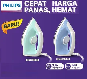 SETRIKA PHILIPS DST0510 / DST 0510 [350 WATT / ANTI LENGKET] 100% ORI Biru Hijau Iron Iron
