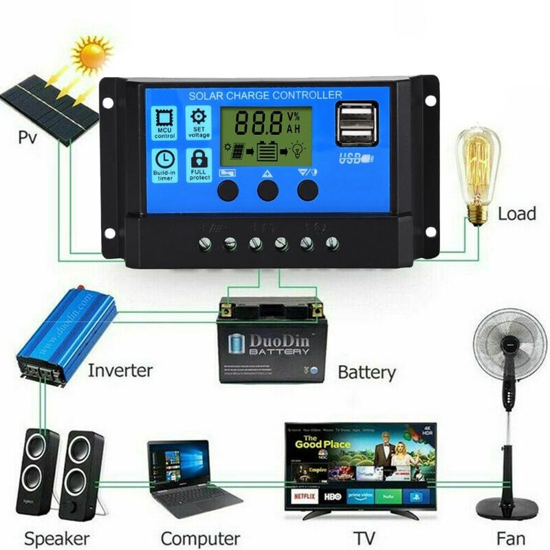 [stock]10-60A controller auto focus and MPPT solar panel regulator charging control 2